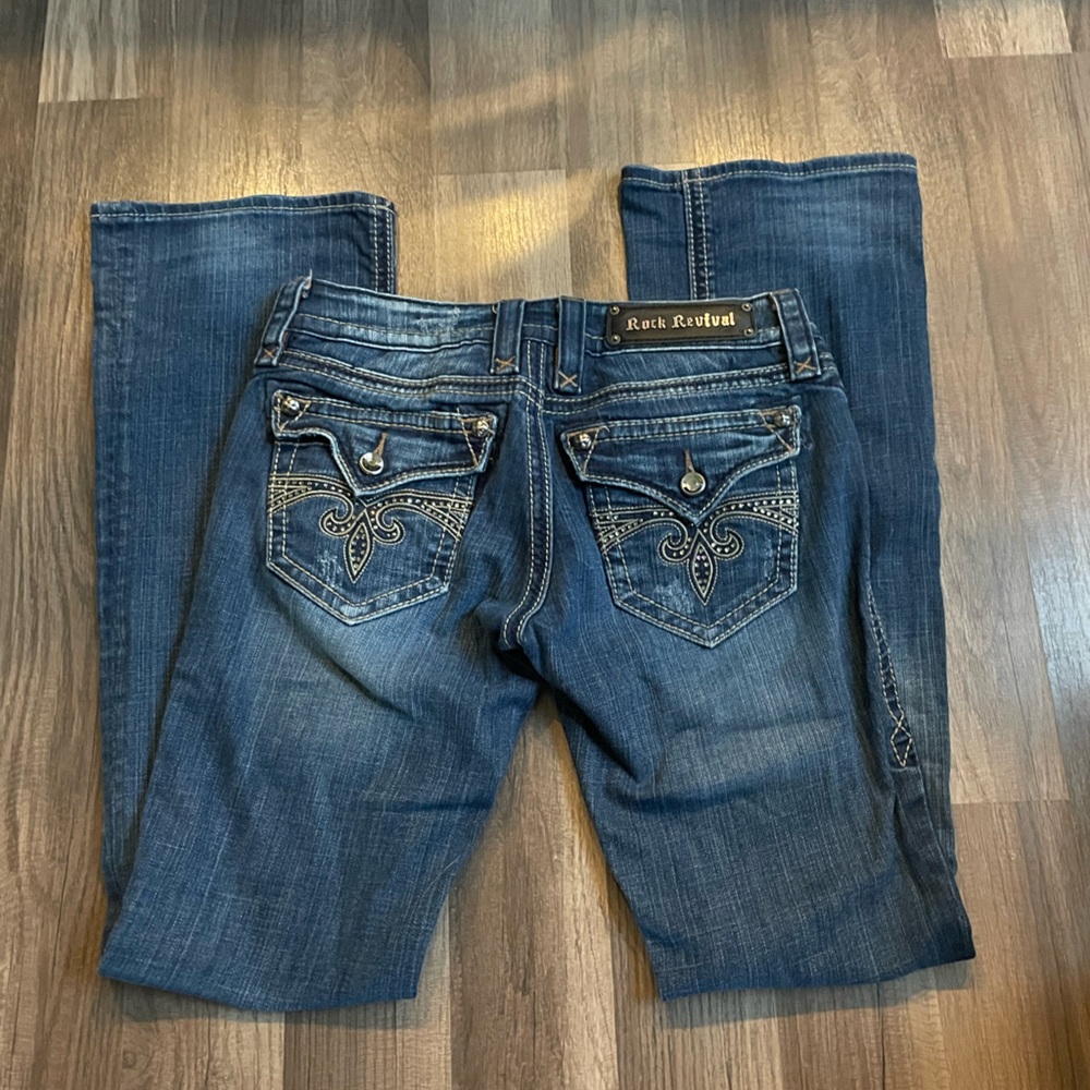 EUC Rock Revival Sara Dark Blue Denim Jeans